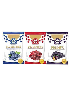 WONDERLAND FOODS (Device) Dried Blueberry 150 g and Sliced Cranberry 200 g with Prunes 200 g Low-Sugar